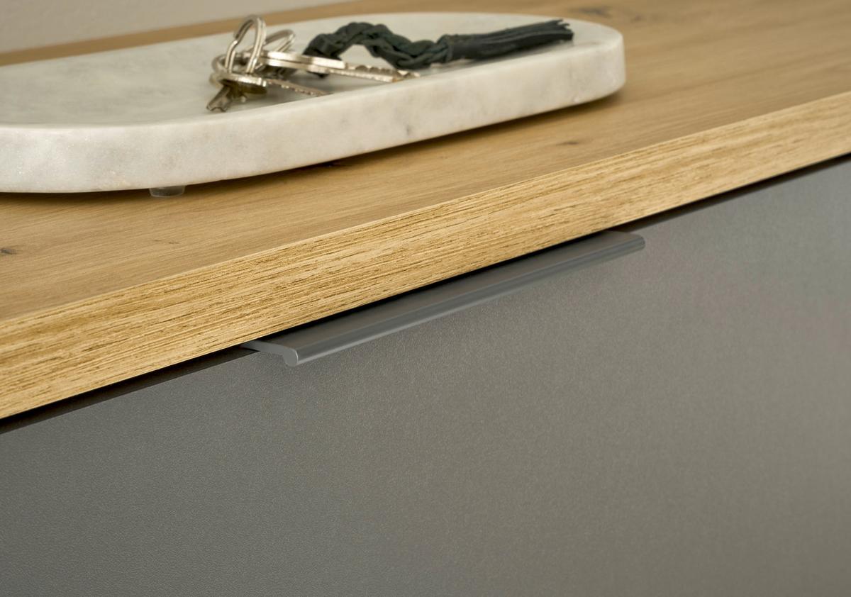 Schuhschrank Milan Grau/eiche Dekor B: 85 Cm - Schwarz/Eiche Artisan, Natur, Holzwerkstoff (85/105/38cm) - MID.YOU