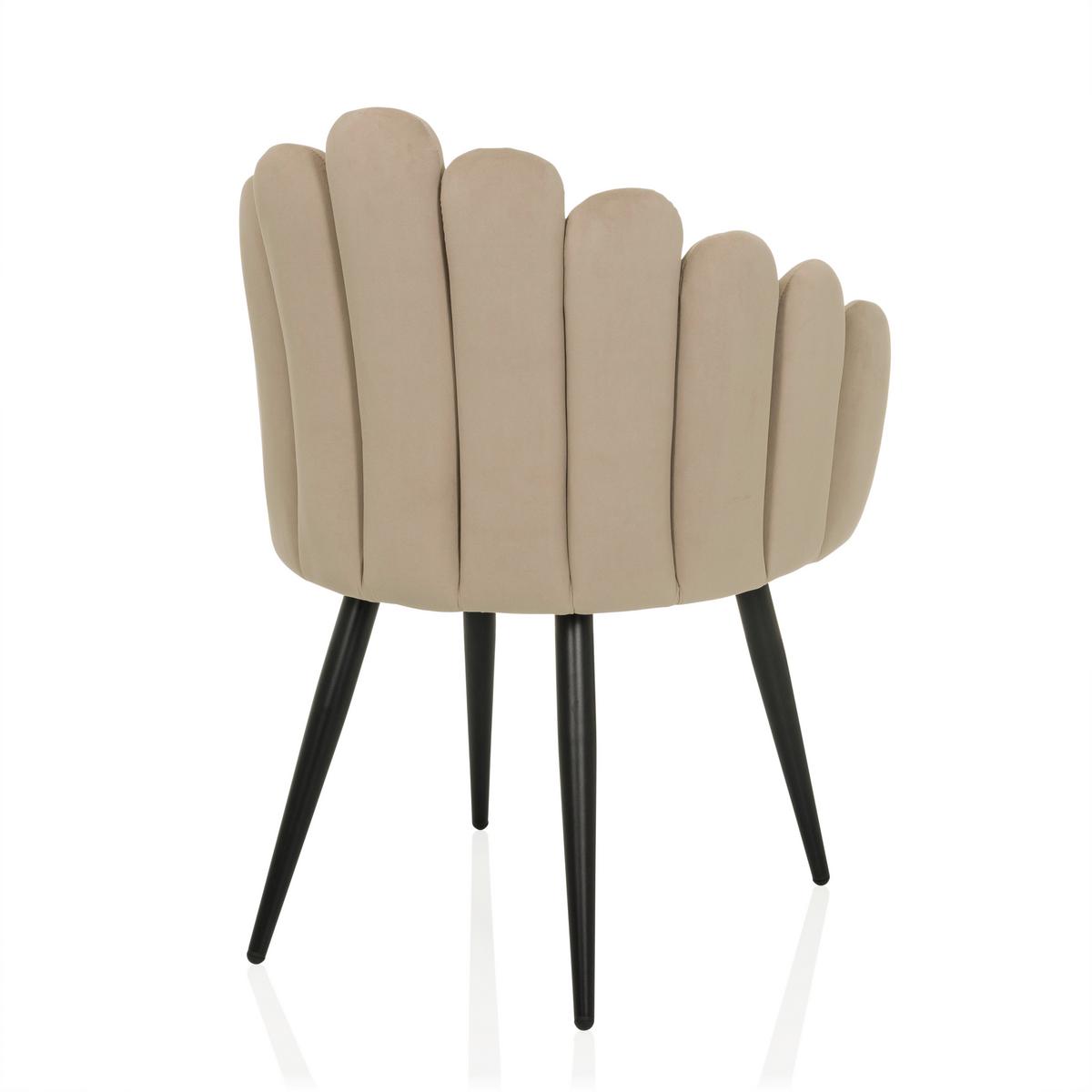 Armlehnstuhl Scallore Beige B: 63 cm - Beige/Schwarz, MODERN, Textil/Metall (63/84/56cm) - MID.YOU