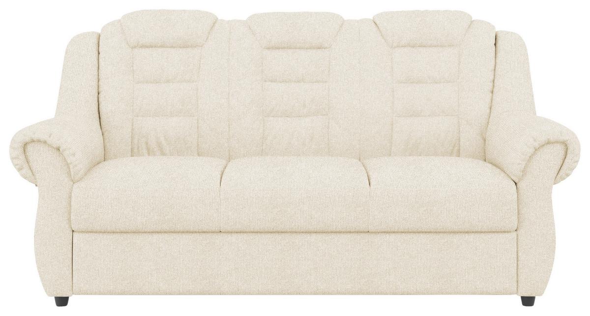 Sitzgarnitur 3-tlg. Boston Creme Chenille - Creme/Schwarz, KONVENTIONELL, Textil - Livetastic