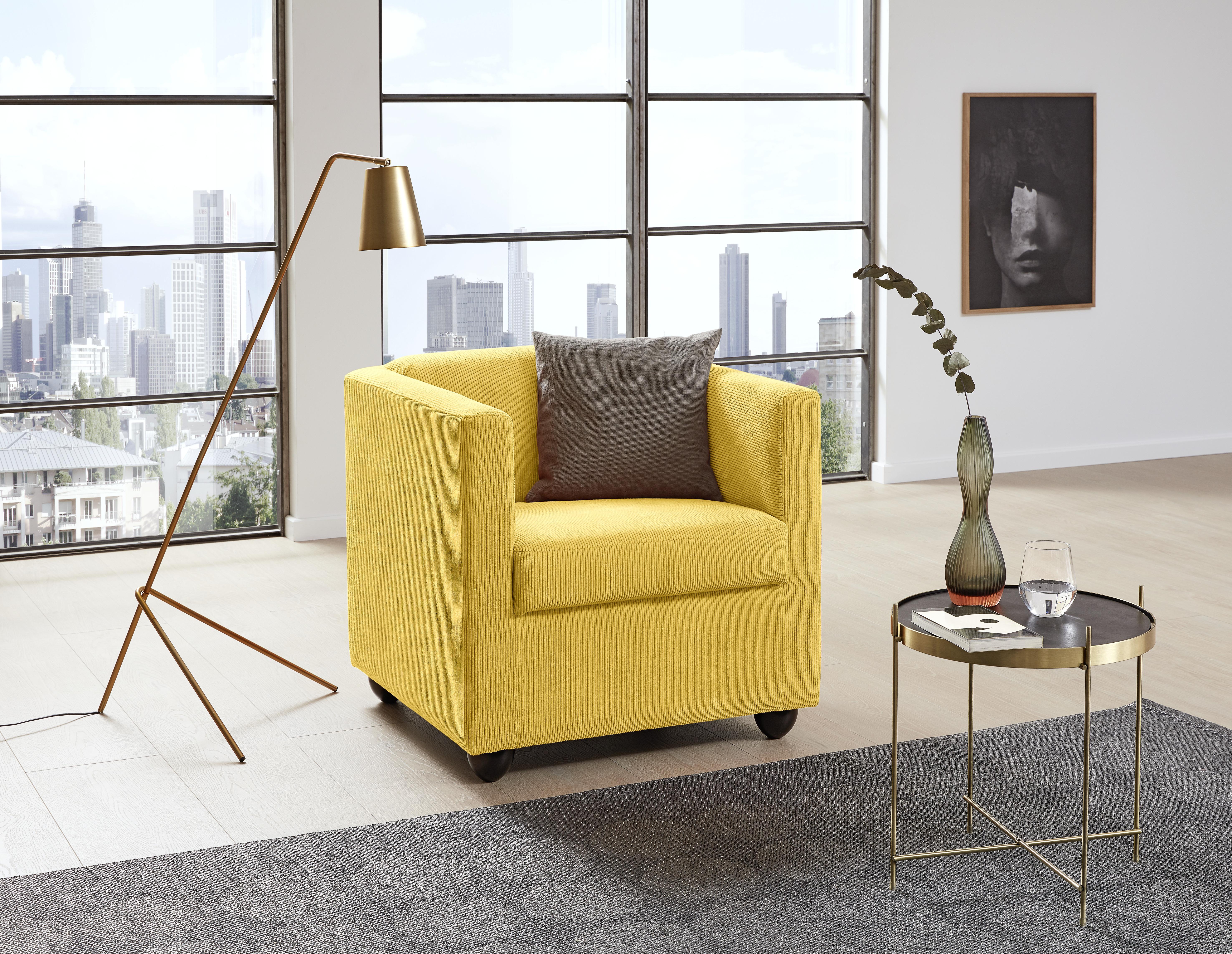 Sessel Looks I - Gelb/Schwarz, Design, Textil (72/71/75cm) - LOOKS by W.Joop