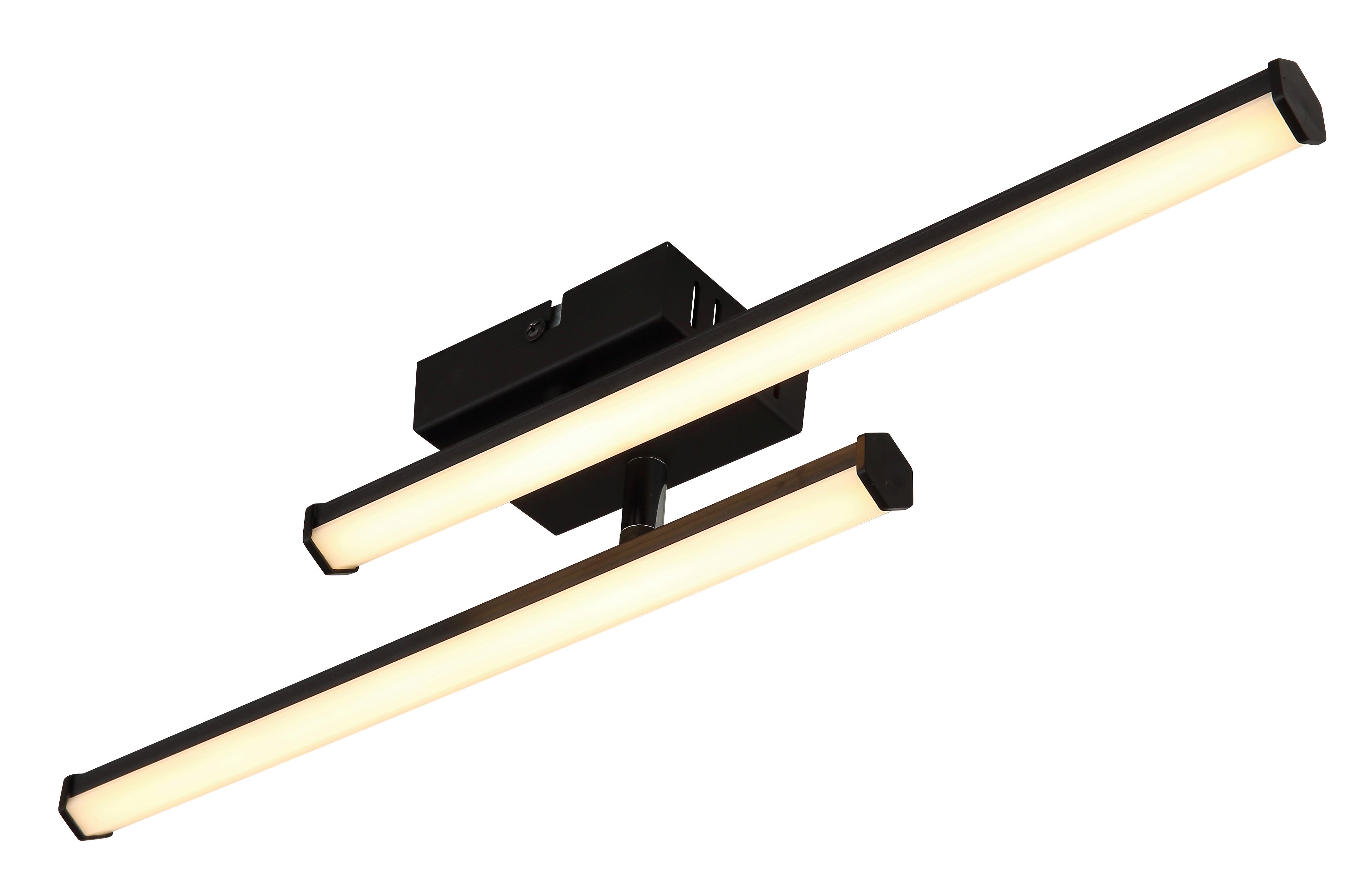 Led-deckenleuchte 67342-12 Kirina - Schwarz/Weiß, Design, Kunststoff (50/7/8,4cm) - Globo