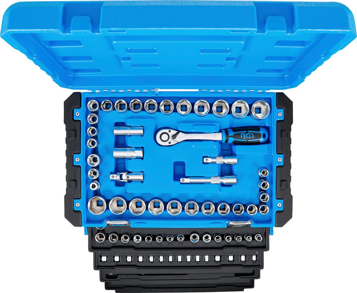 Steckschlüsselsatz Sechskant - Blau/Schwarz, Basics (53,4/32,5/36,6cm)