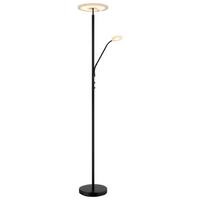 LED-Stehleuchte Stanford Klar Schwarz D: 30 cm - Klar/Schwarz, Design, Kunststoff/Metall (30/180cm) - Globo