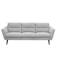 3-Sitzer-Sofa Tromso Hellgrau B: 209 cm - Hellgrau/Schwarz, Design, Textil (209/87/88cm) - Livetastic