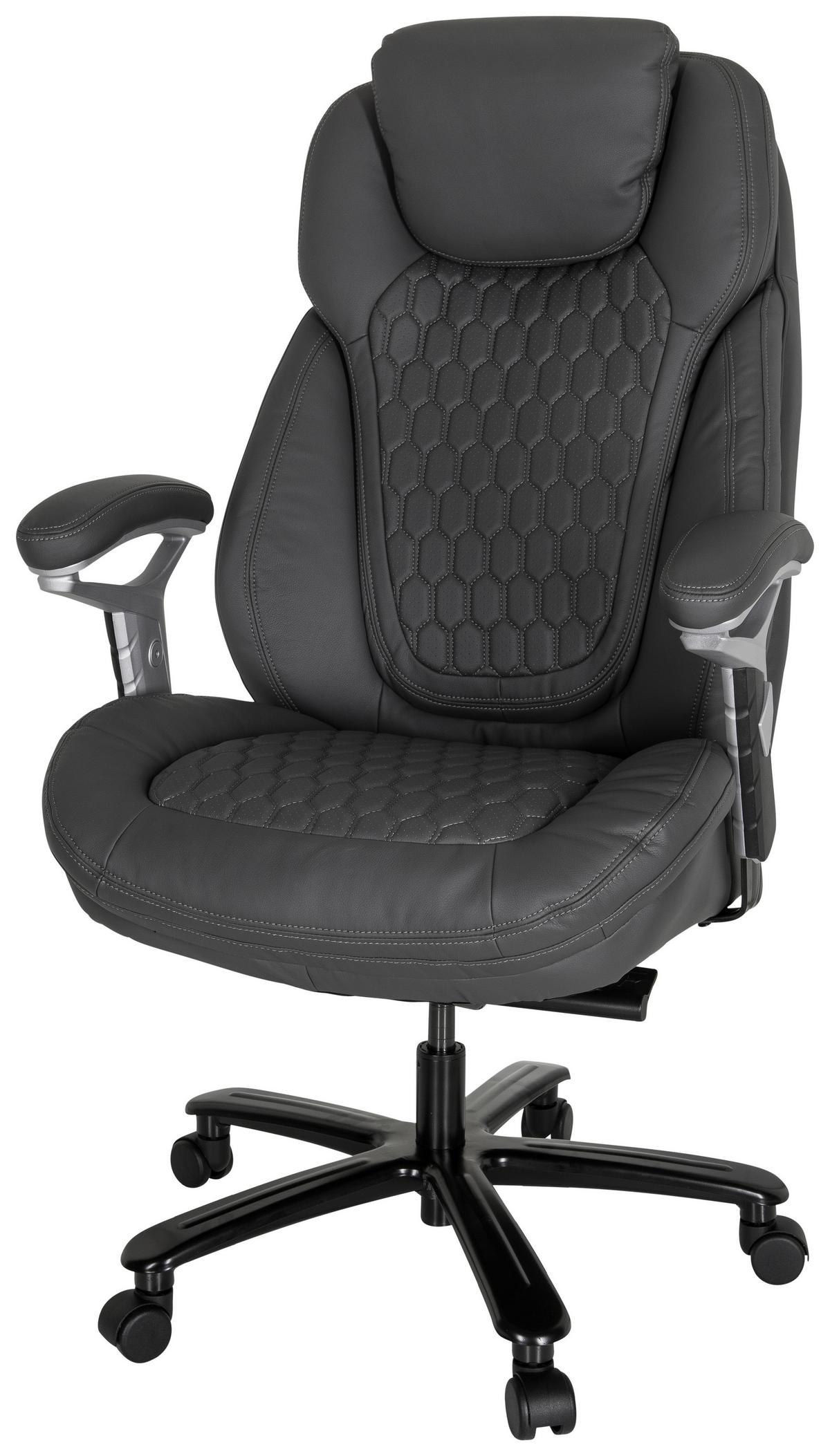 Chefsessel Xxl Pullmann Grau - Silberfarben/Grau, MODERN, Kunststoff/Textil (73/138/85cm) - MID.YOU