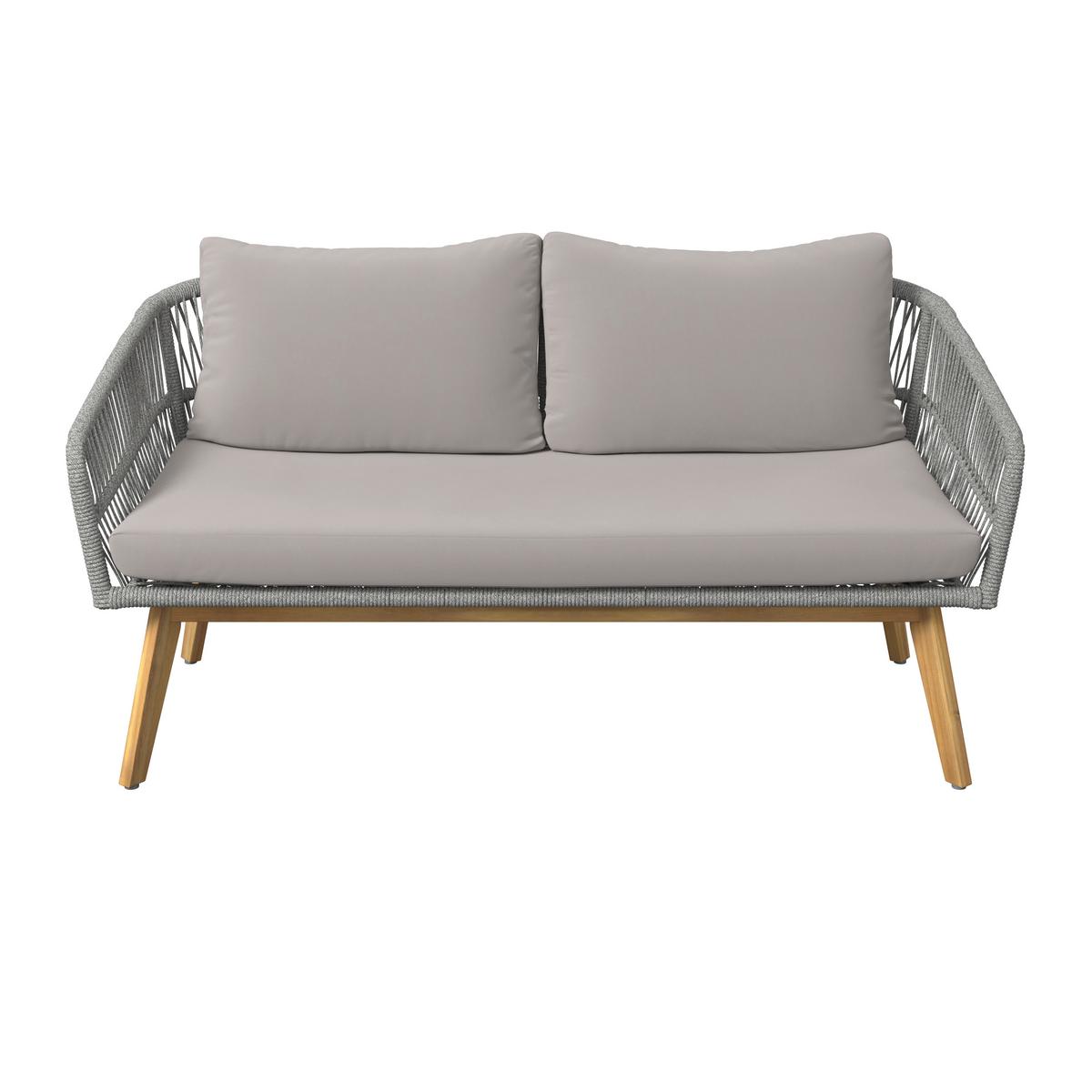 Loungegarnitur Geo - Grau/Akaziefarben, MODERN, Holz (90/43/55cm) - Beldano