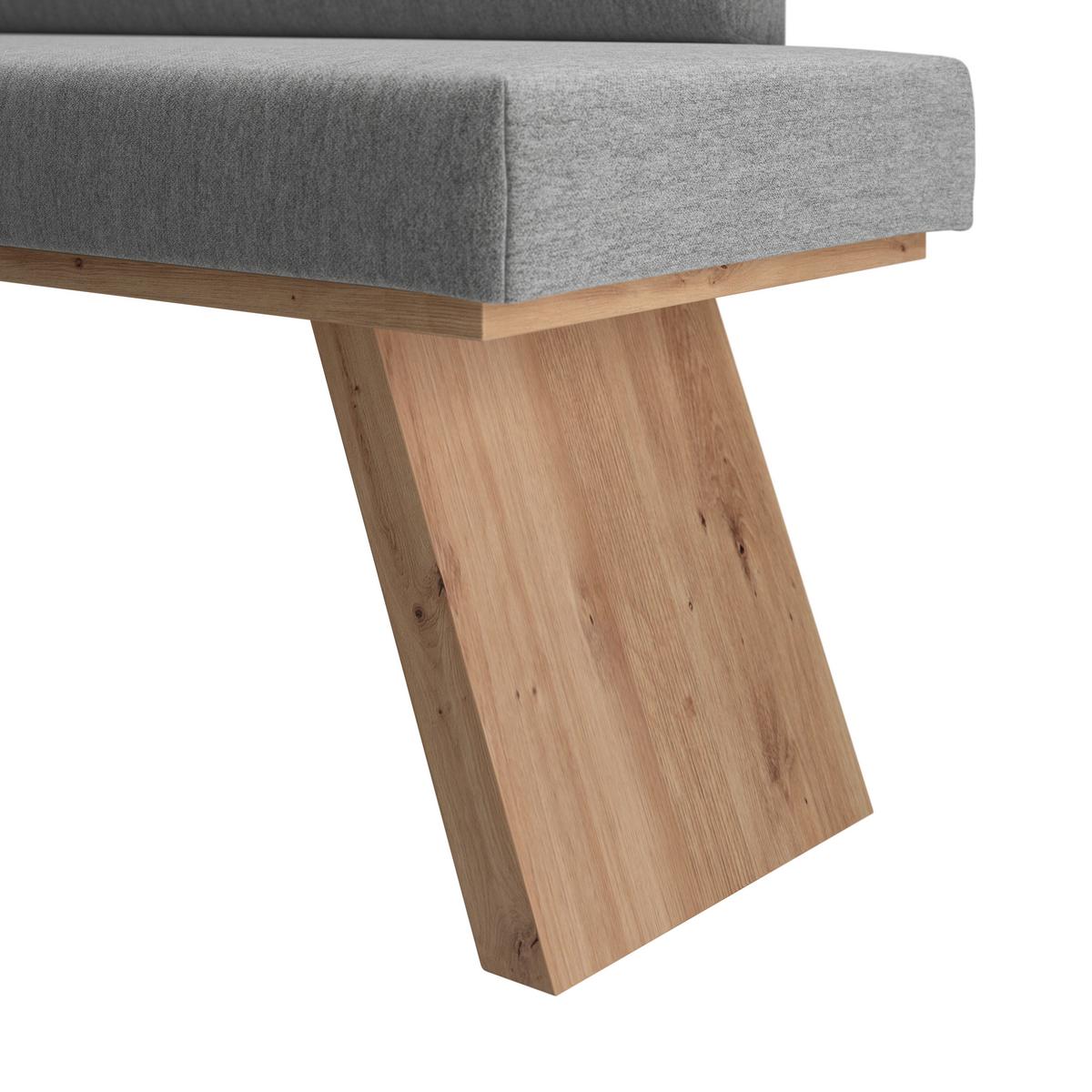 Eckbank Emma II - Eichefarben/Grau, KONVENTIONELL, Holzwerkstoff/Textil (150/185cm)