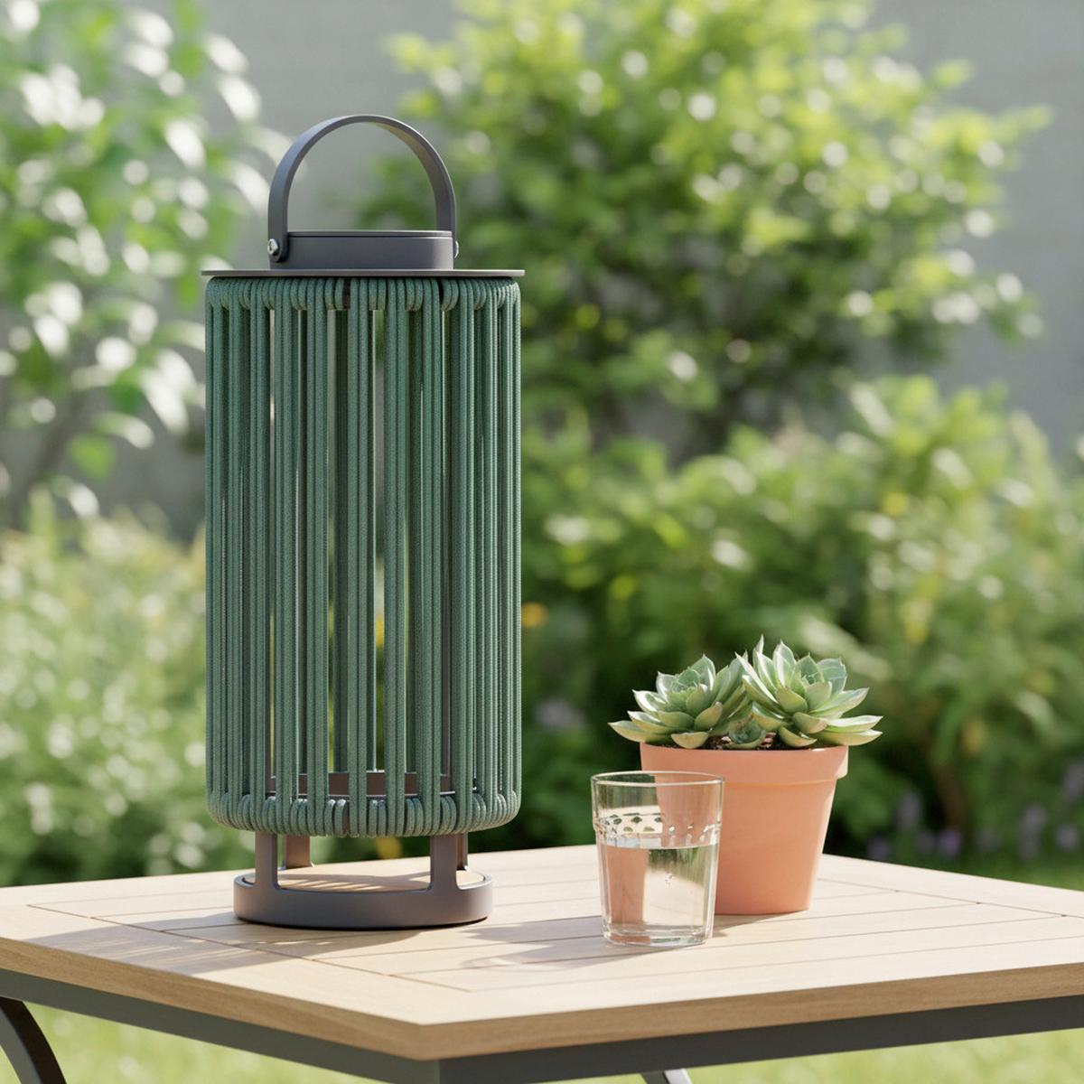 Solárne svietidlo MADONNA zelené - zelená, Modern, kov/textil (22/45/22cm) - Bessagi Garden