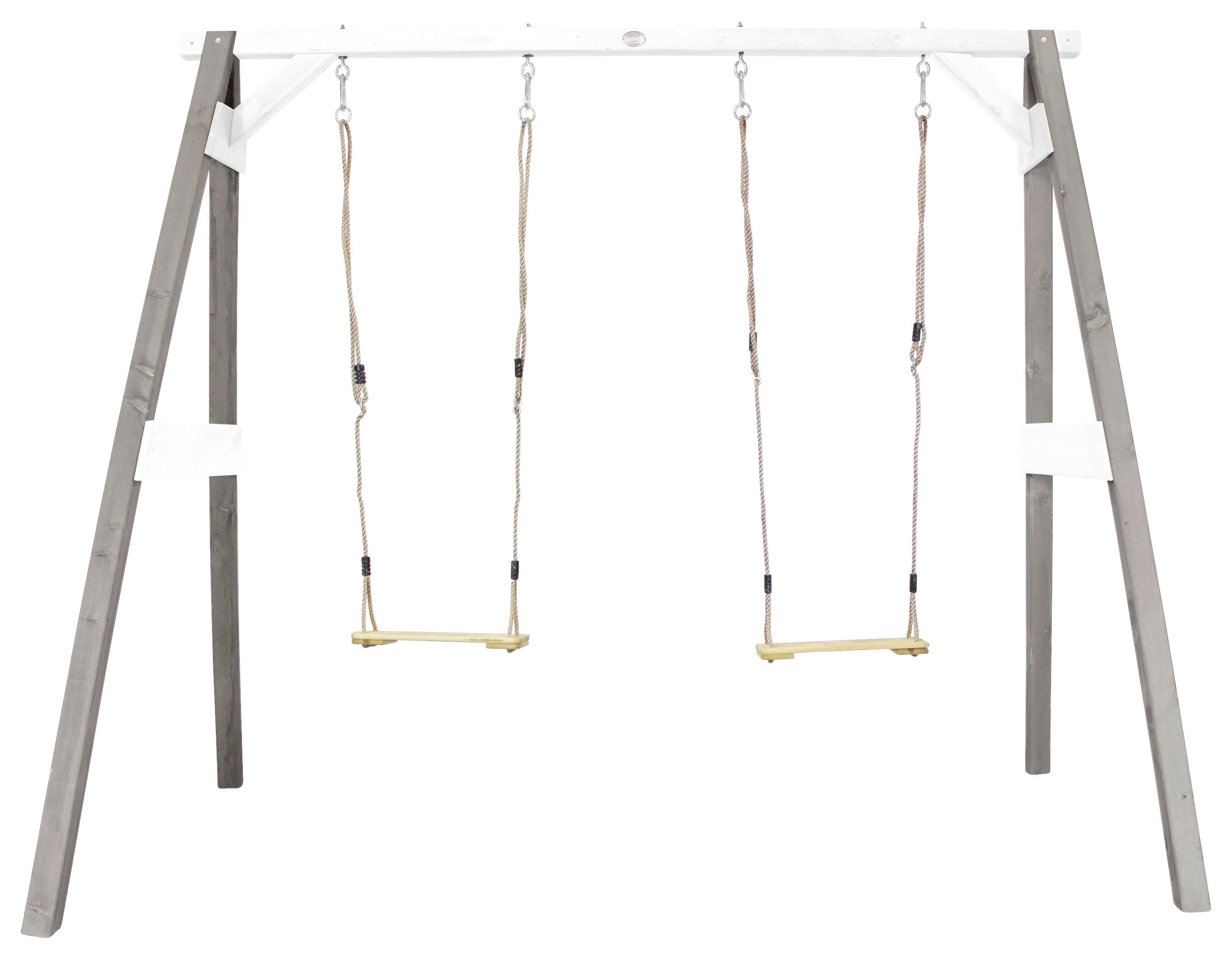 Schaukel A030.135.01 - Weiß/Grau, KONVENTIONELL, Holz (254/207/160cm) - Ambia Garden