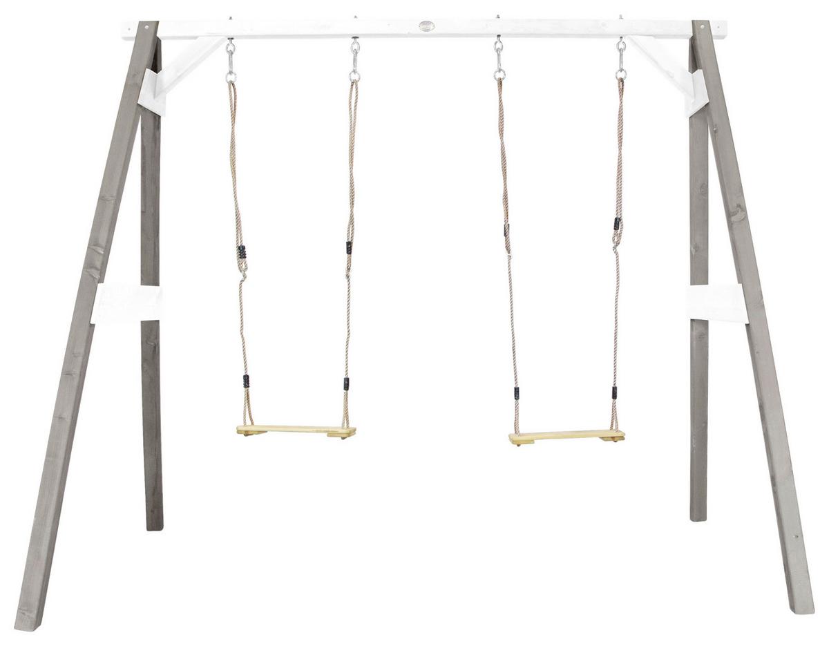 Schaukel A030.135.01 - Weiß/Grau, KONVENTIONELL, Holz (254/207/160cm) - Ambia Garden
