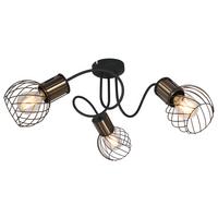 Strahler Argusto 3-Flammig, Schwenkbar Ø 60 cm - Goldfarben/Schwarz, Trend, Metall (60/24cm) - Globo