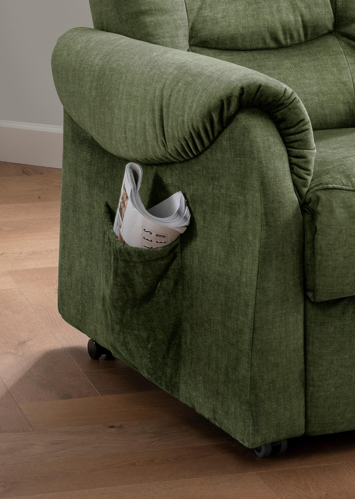Fernsehsessel Nino Dunkelgrün B: 76 Cm - Dunkelgrün/Schwarz, Design, Textil (76/106/94cm) - Livetastic