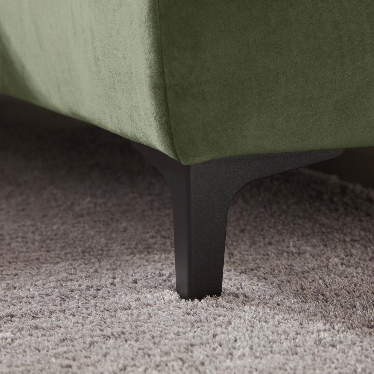 Rohová sedačka EMMA, pravá, oliv.zel.,op.hl.,USB,el.výsuv - černá/olivově zelená, Moderní, textil (301/210cm) - Premium Living