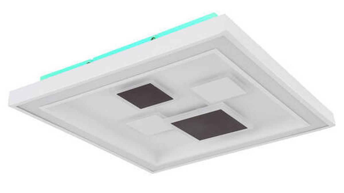 LED-Deckenleuchte 48405-50qsh - Anthrazit/Opal, Design, Kunststoff/Metall (48/48/7cm) - Globo