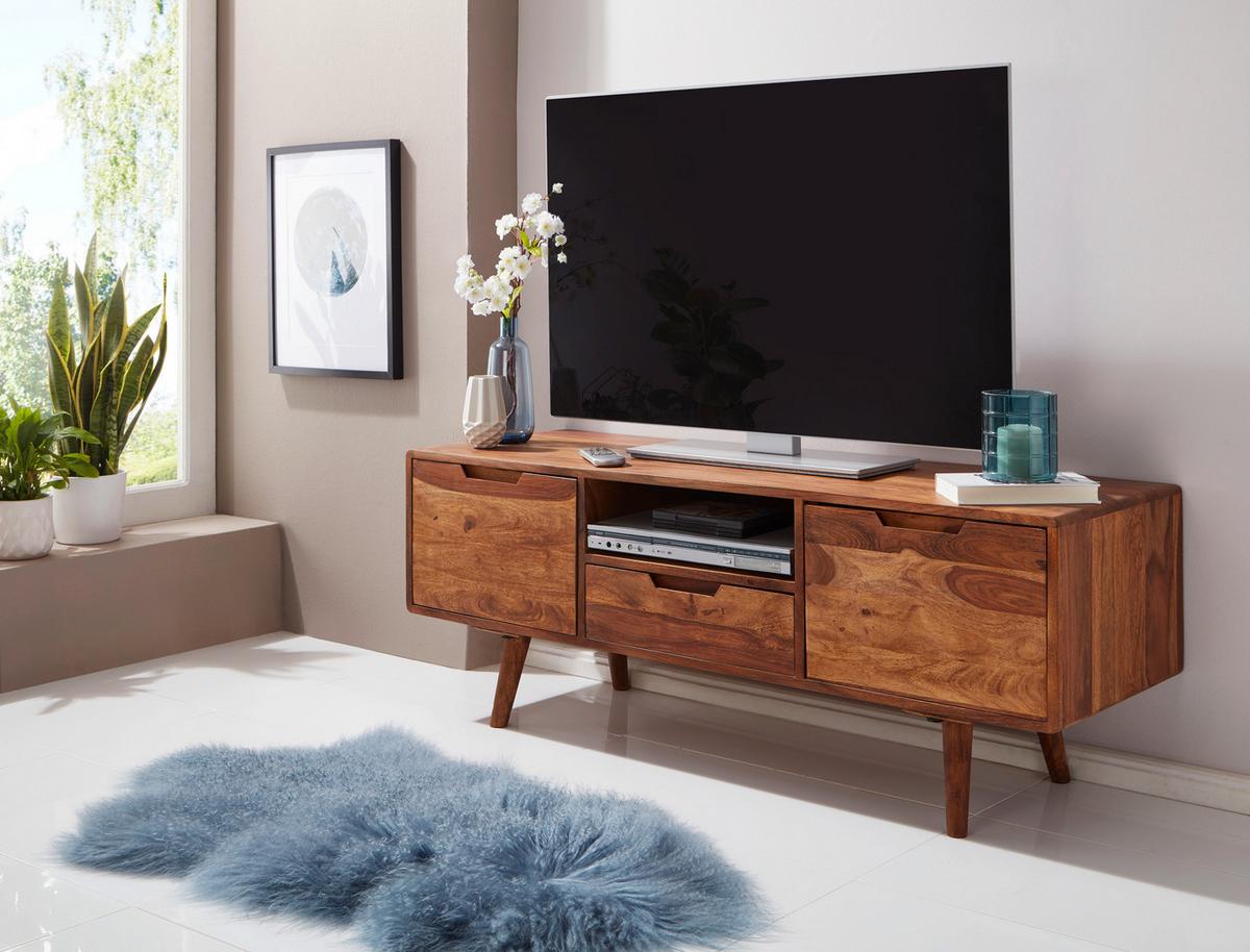 Sideboard Sheesham Sheeshamfarben B: 135 Cm - Sheeshamfarben, Design, Holz (135/51/45cm) - MID.YOU
