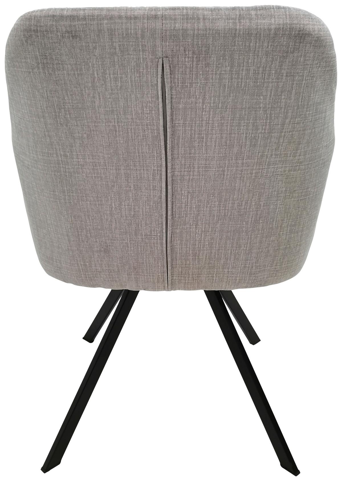 SADA STOLIČIEK S PODRÚČKAMI GEORGIA - čierna/svetlosivá, Modern, kov/textil (57/85/62cm) - MID.YOU