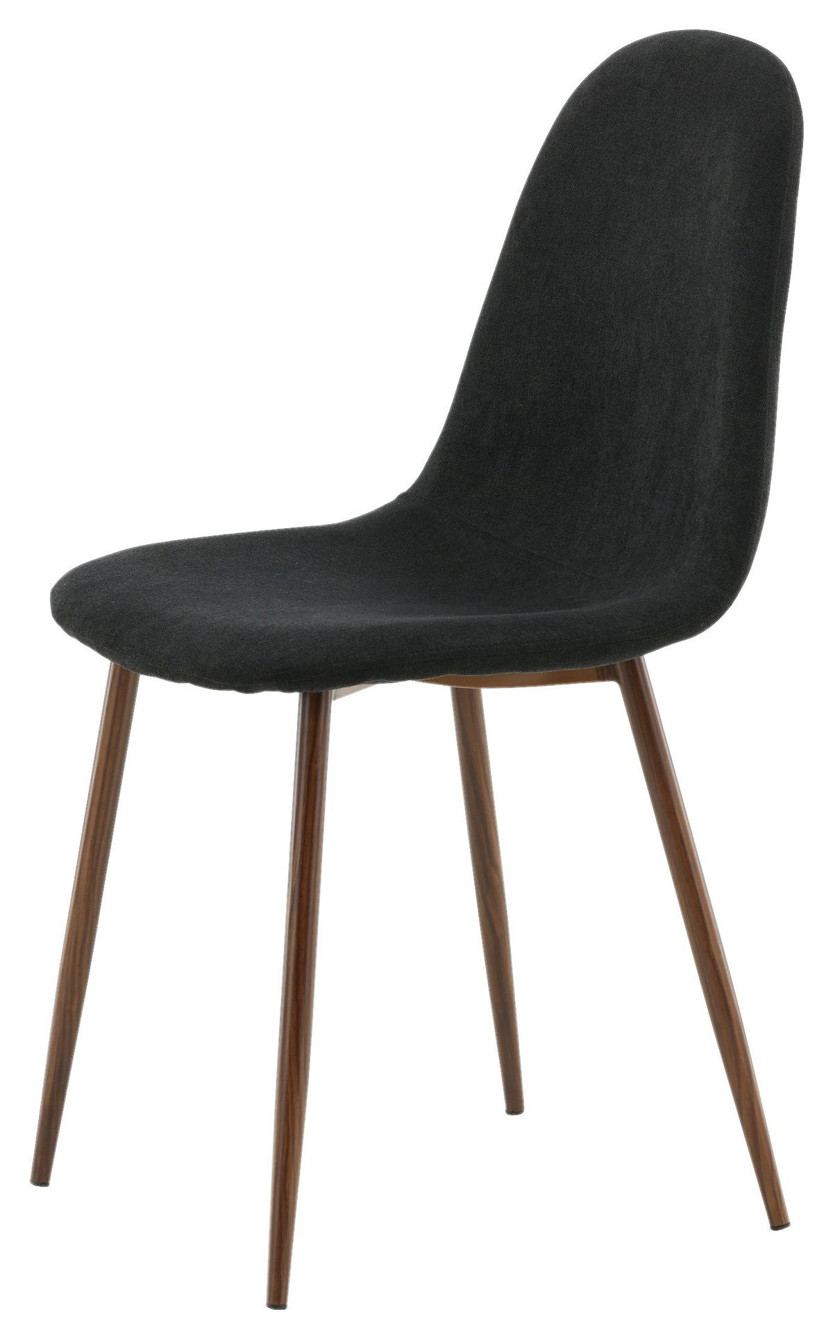 Stuhl-set Polar - Dunkelbraun/Schwarz, Design, Textil/Metall (44/87/53cm) - Livetastic