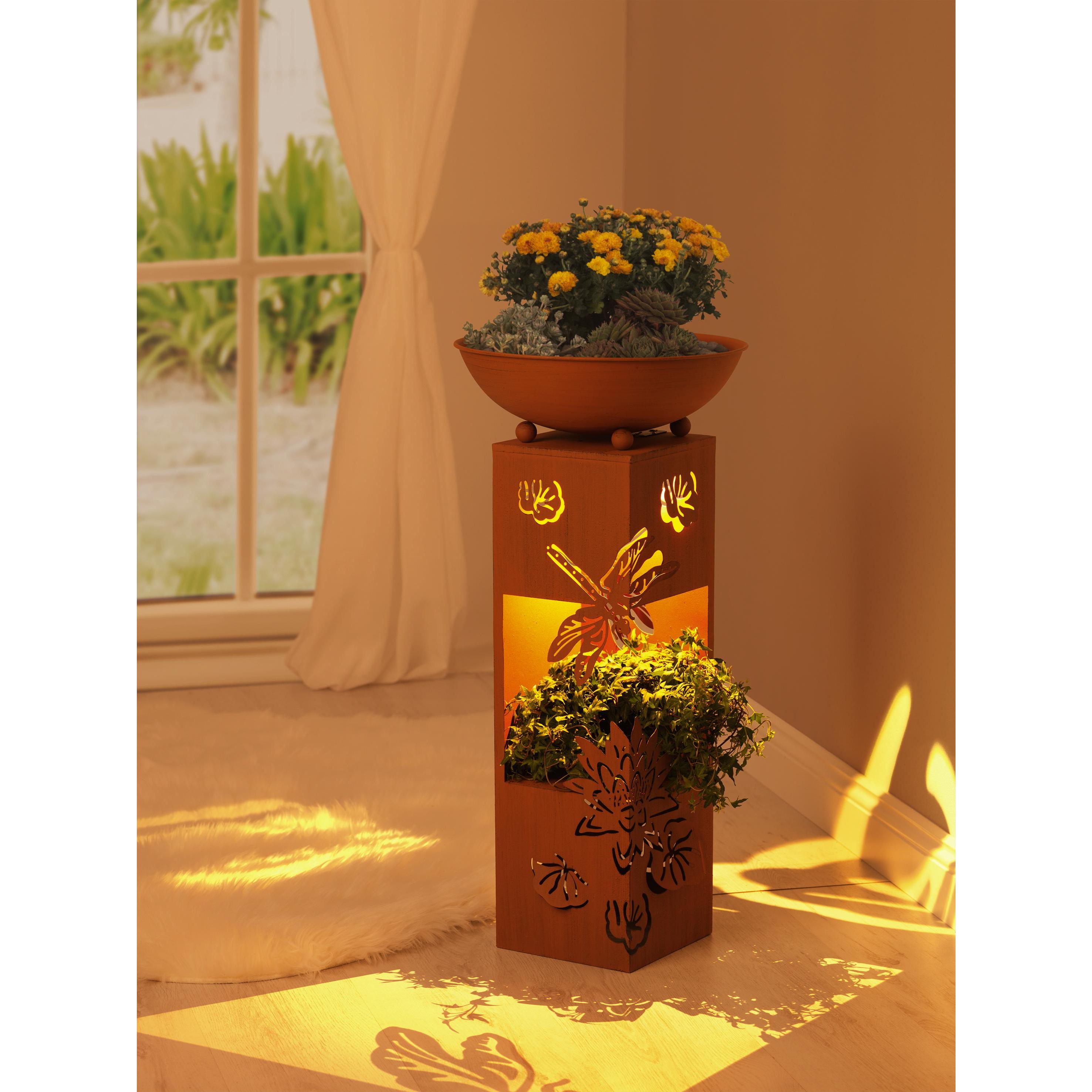 LED-Dekosäule in Rostoptik