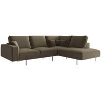 Ecksofa Celaya Braun S: 280x223 cm - Schwarz/Braun, Design, Textil (280/223/223cm) - Livetastic