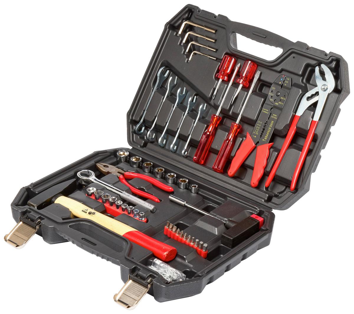 Szerszámkészlet Hugo 100 Részes - fekete/piros, Basics, műanyag/fa (39,2/27,8/8,7cm) - Homezone