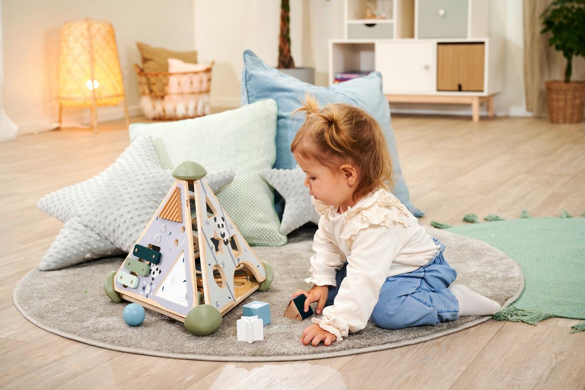 Spielcenter Pyramide 16-Teilig. - Multicolor, Basics, Holz (33/33/38cm) - Simba