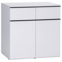 Kommode B: 90 cm Lucca, Weiß/Grau - Weiß, MODERN, Holzwerkstoff (90/88/44cm)