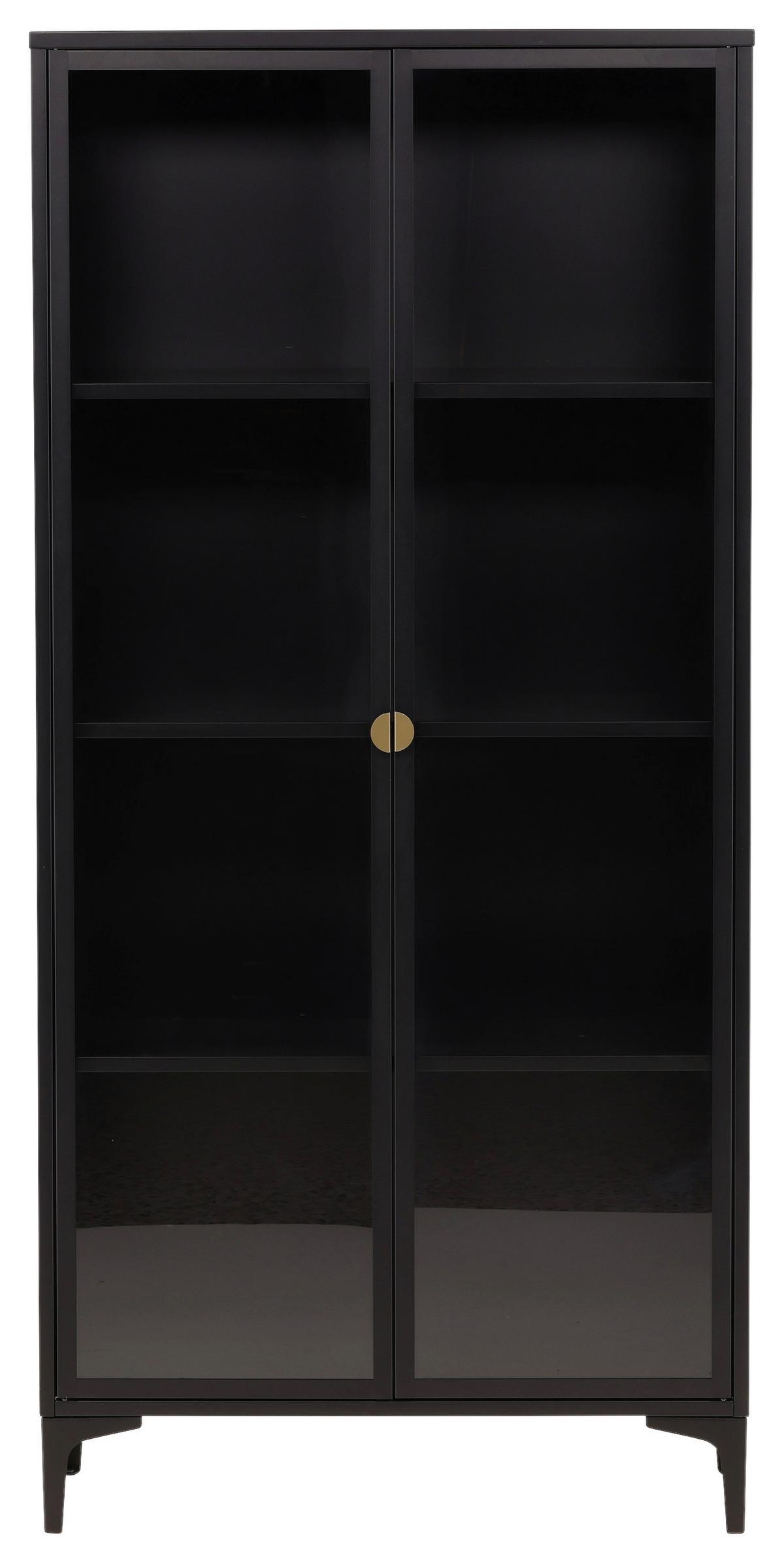 Sideboard Piring Schwarz B: 90 Cm - Schwarz, Design, Metall (90/190/40cm) - Livetastic