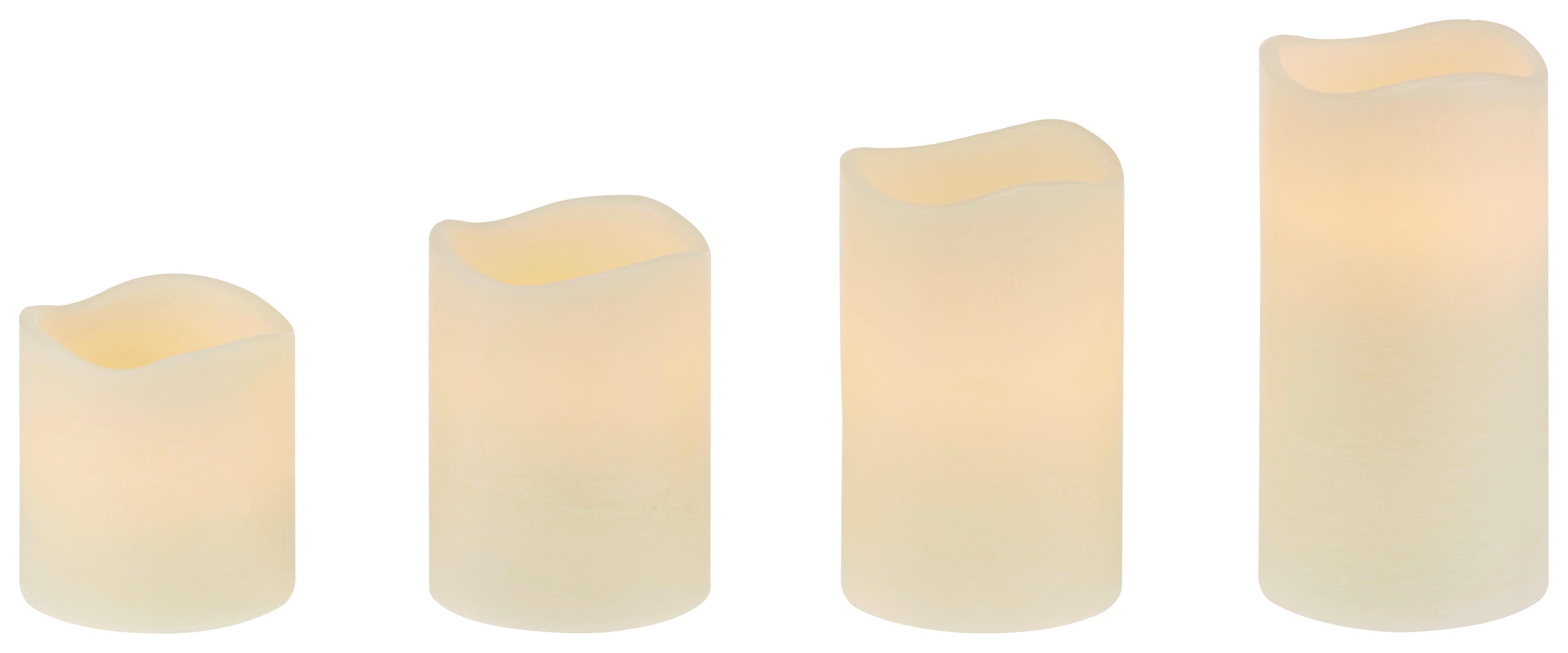Led-kerze Naomi Weiß Mit Fernbedienung, 4er-Set - Weiß, MODERN, Naturmaterialien - James Wood