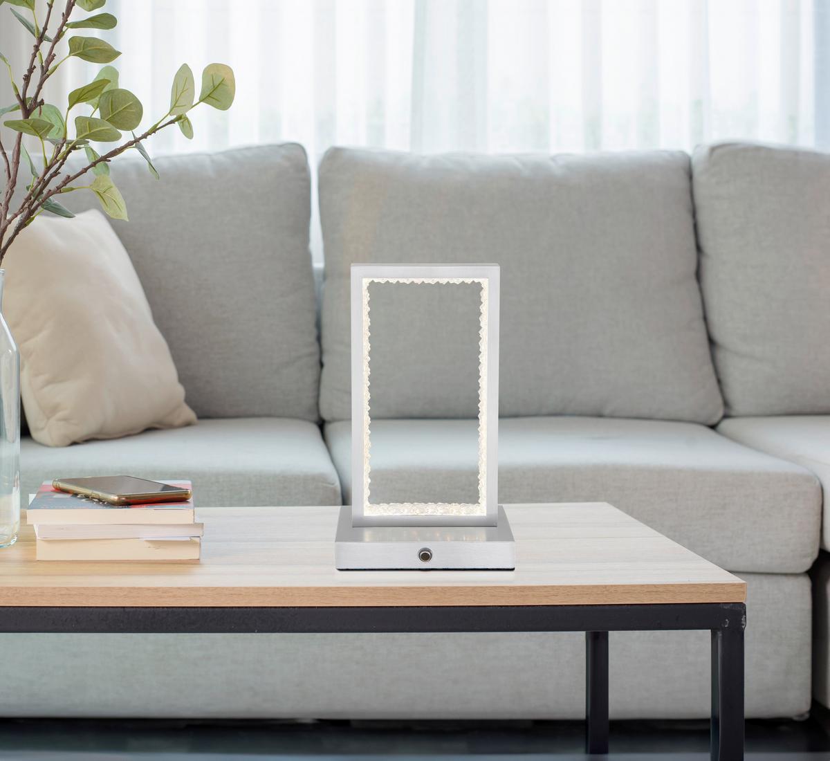 Akku-tischleuchte 24008a - Klar, Design, Kunststoff/Metall (14/7,5/23cm) - Globo