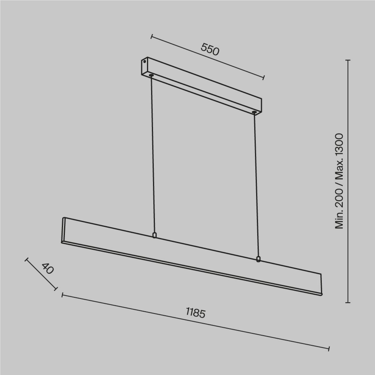 Pendelleuchte Step - Schwarz, Basics, Metall (4/8/118,5cm) - MAYTONI