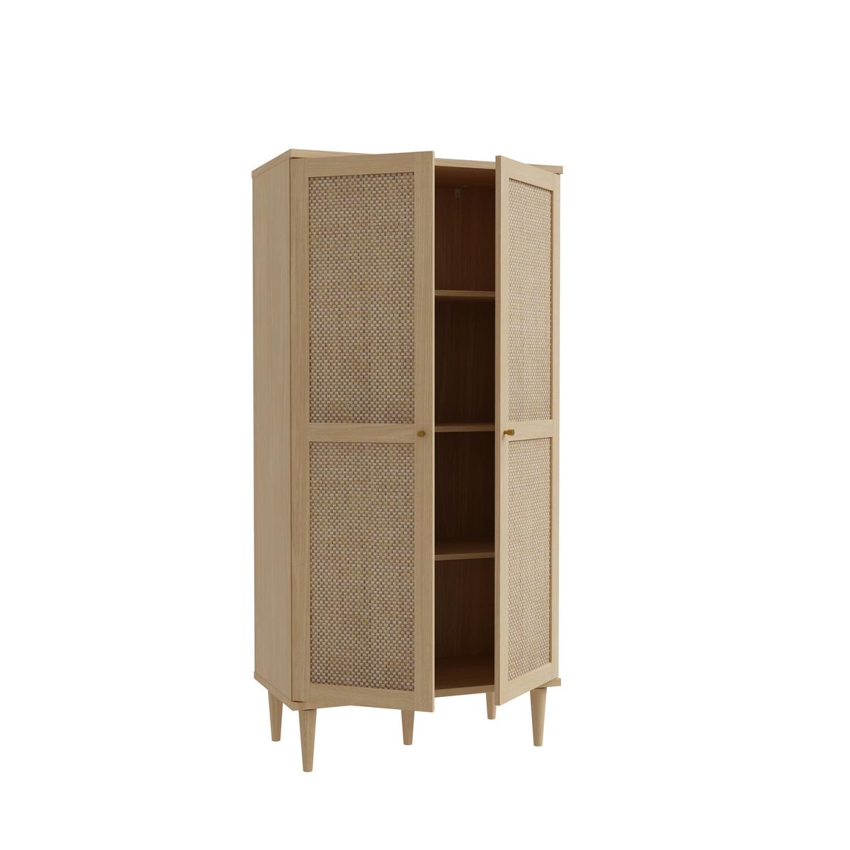 Skriňa Calasetta š: 80 cm - zlatá/farba duba, Natur, kov/drevo (80,1/166,6/41,4cm)