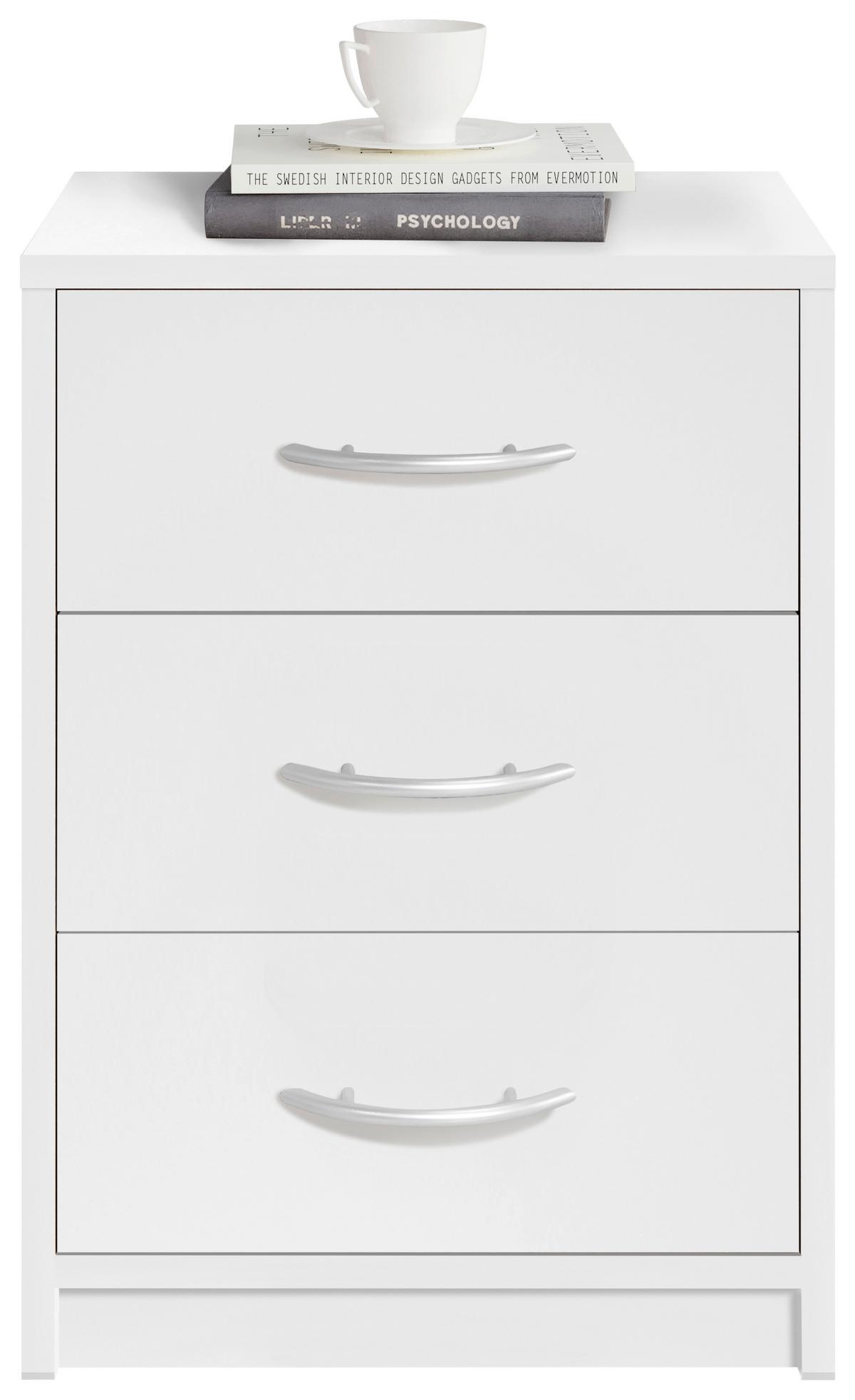 Nachtkästchenweiß H: 54 cm Pepe - Weiß, Basics (38,5/54/28,2cm) - P & B