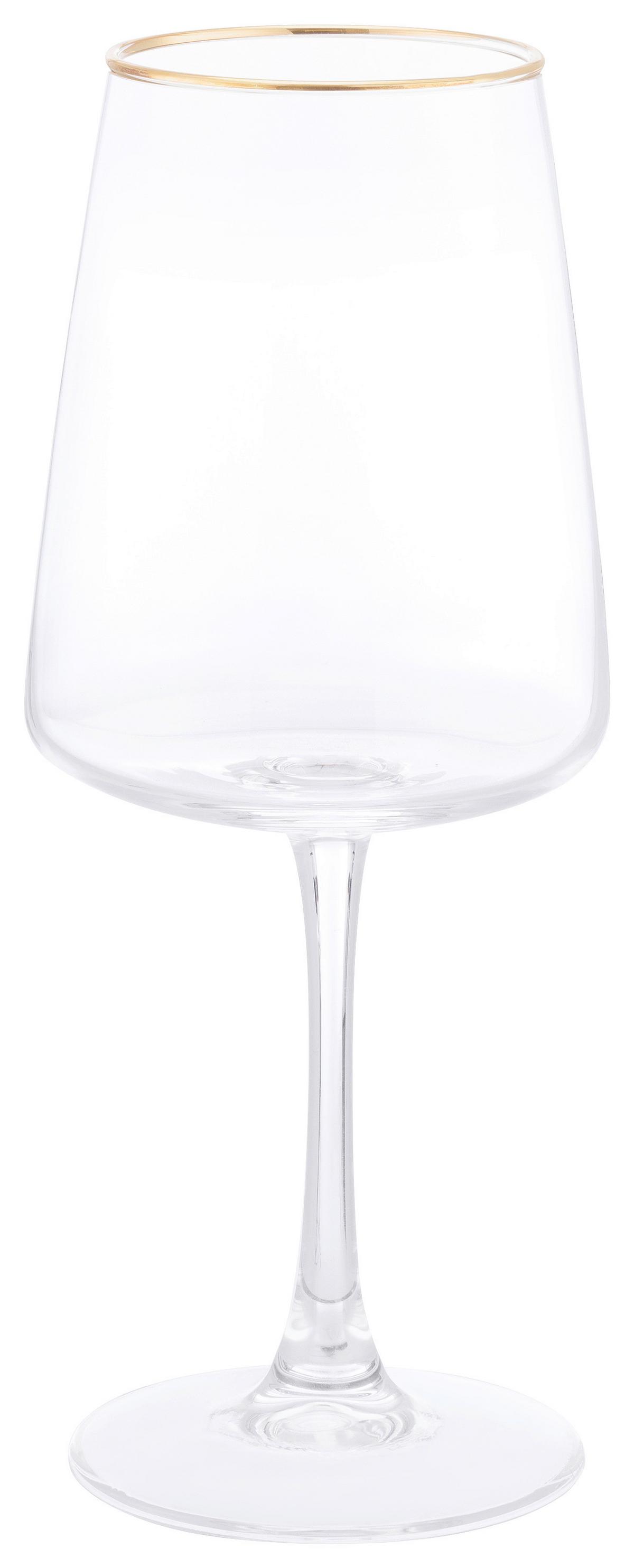 ROTWEINGLAS WINONA - Klar/Goldfarben, Basics, Glas (6.5/22.5cm) - Luca Bessoni