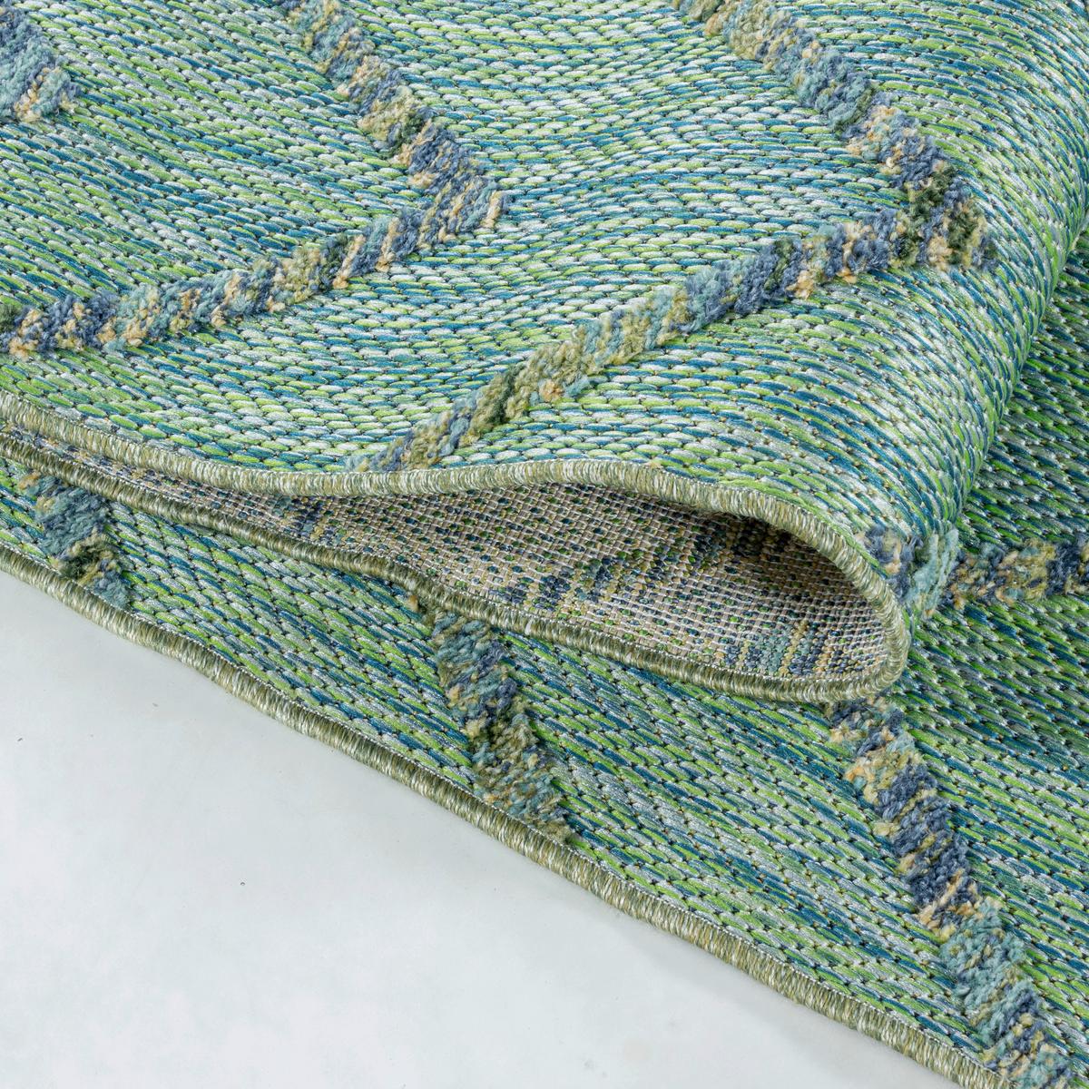 Flachwebteppich Bahama - Grün, Design, Textil (140/200cm) - Novel
