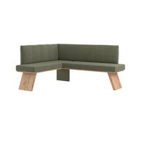 Eckbank Emma Ii Webstoff Grün, B: 150 Cm - Eichefarben/Grün, KONVENTIONELL, Holzwerkstoff/Textil (150/185cm)