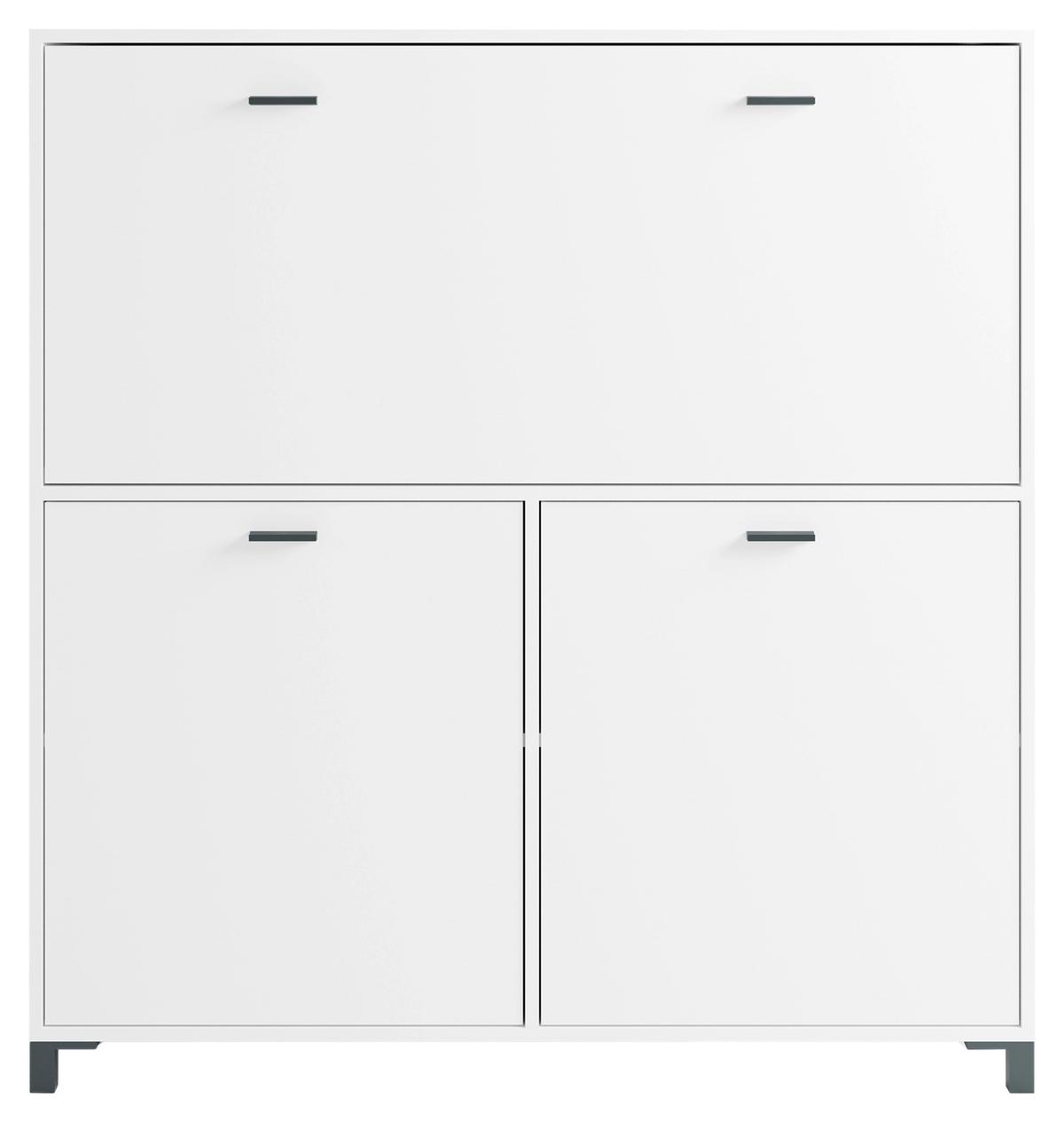 Sekretär Montana B: 120 cm inkl. Stauraum, Weiß, Schwarz - Schwarz/Weiß, Design, Holzwerkstoff (120/127/40cm) - MID.YOU