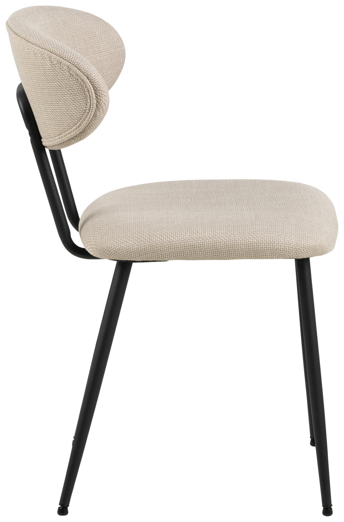 Stolička béžová - čierna/béžová, Design, kov/textil (43,5/78,5/53cm) - MID.YOU