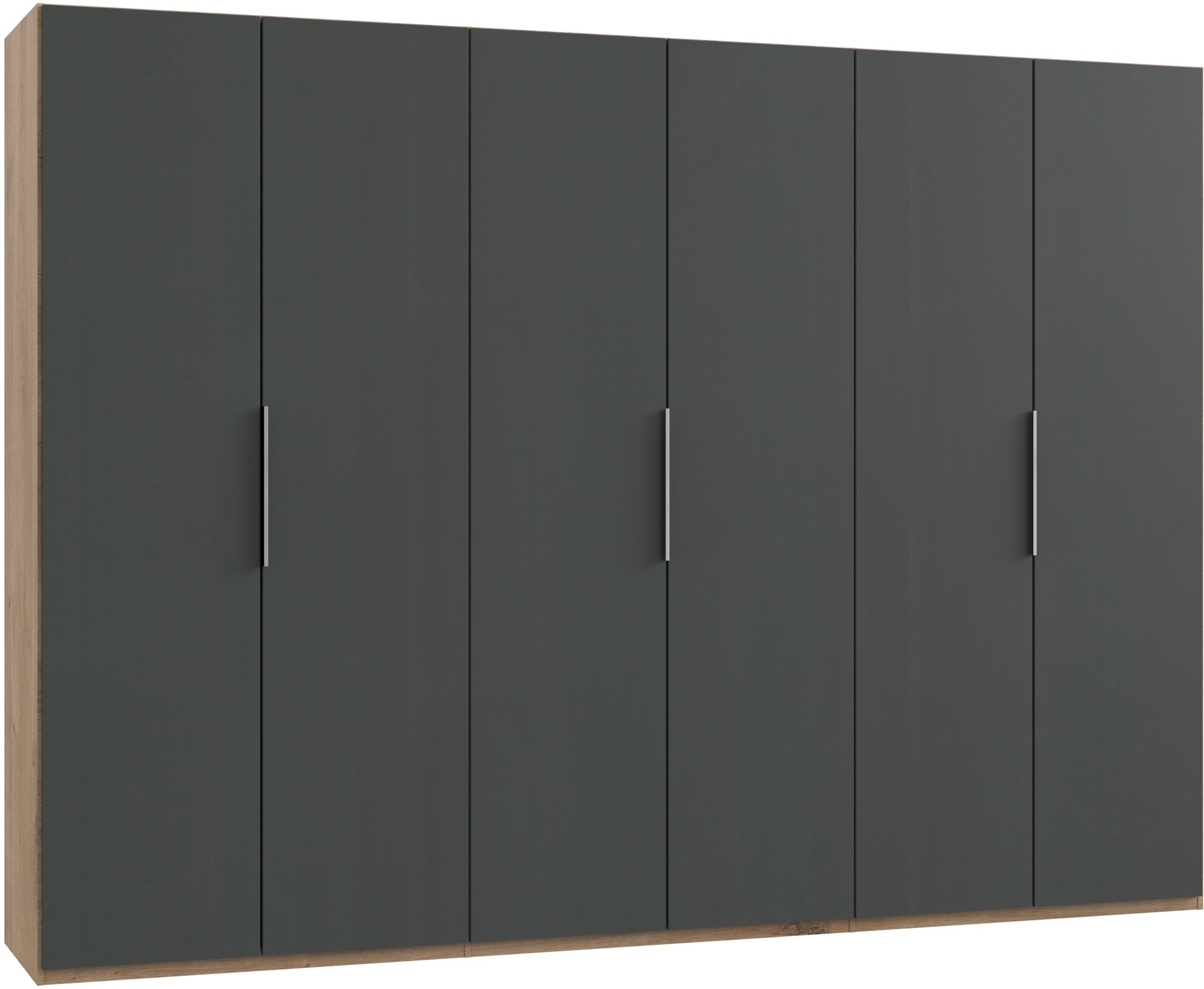 Drehtürenschrank B: 300 Cm Level, Graphitfarben/eiche Dekor - Eichefarben/Graphitfarben, MODERN, Holzwerkstoff (300/216/58cm) - MID.YOU