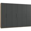 Drehtürenschrank B: 300 Cm Level, Graphitfarben/eiche Dekor - Eichefarben/Graphitfarben, MODERN, Holzwerkstoff (300/216/58cm) - MID.YOU