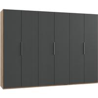 Drehtürenschrank B: 300 Cm Level, Graphitf./eiche Dekor - Eichefarben/Graphitfarben, MODERN, Holzwerkstoff (300/216/58cm) - MID.YOU