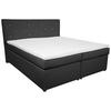 Boxspringbett mit Topper, Lederlook 180x200cm Luminosa - Schwarz, MODERN, Textil (180/200cm)
