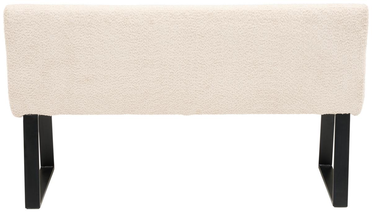 Sitzbank Kea Mit Lehne Beige, B: 140 Cm - Beige/Schwarz, KONVENTIONELL, Textil/Metall (140/83/61cm) - MID.YOU
