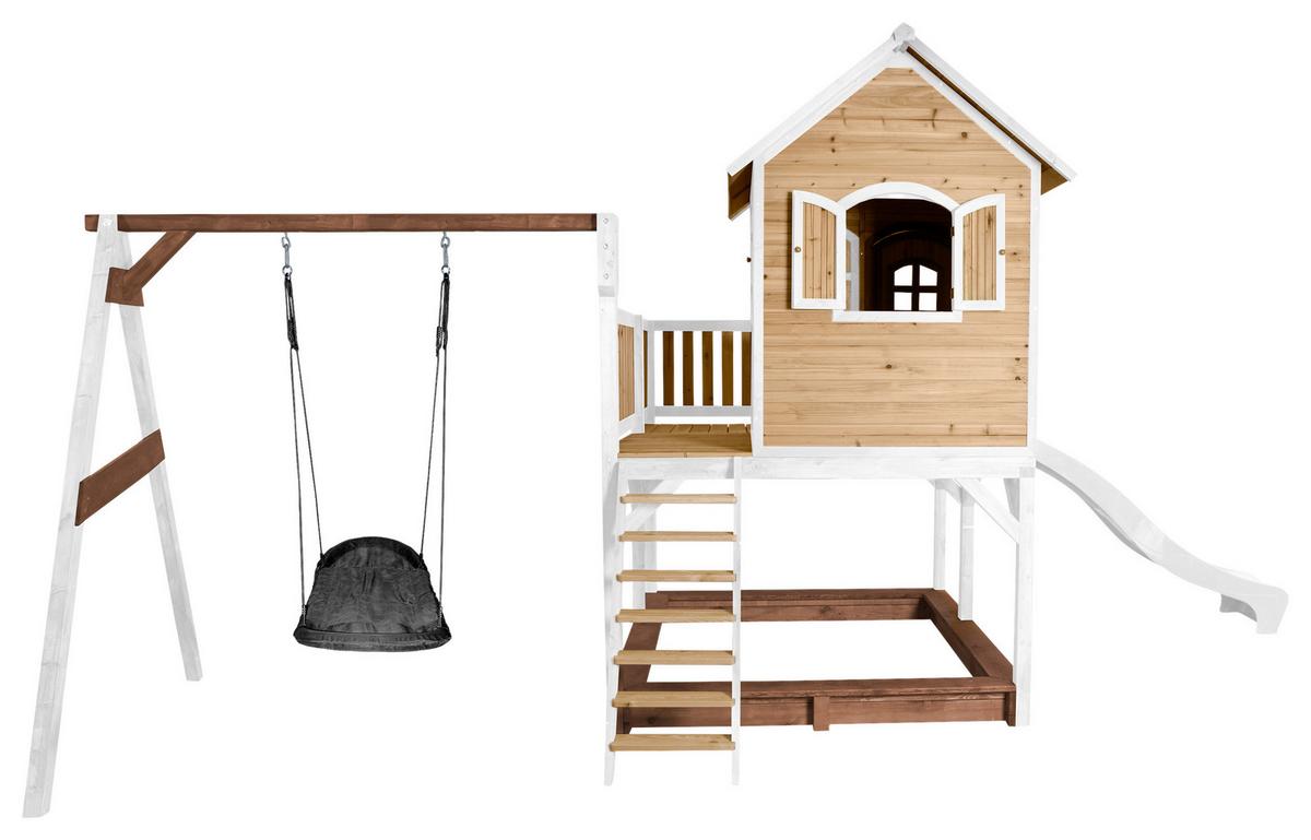 Spielturm A030.158.91 - Braun/Weiß, KONVENTIONELL, Holz (613/291/277cm) - Ambia Garden