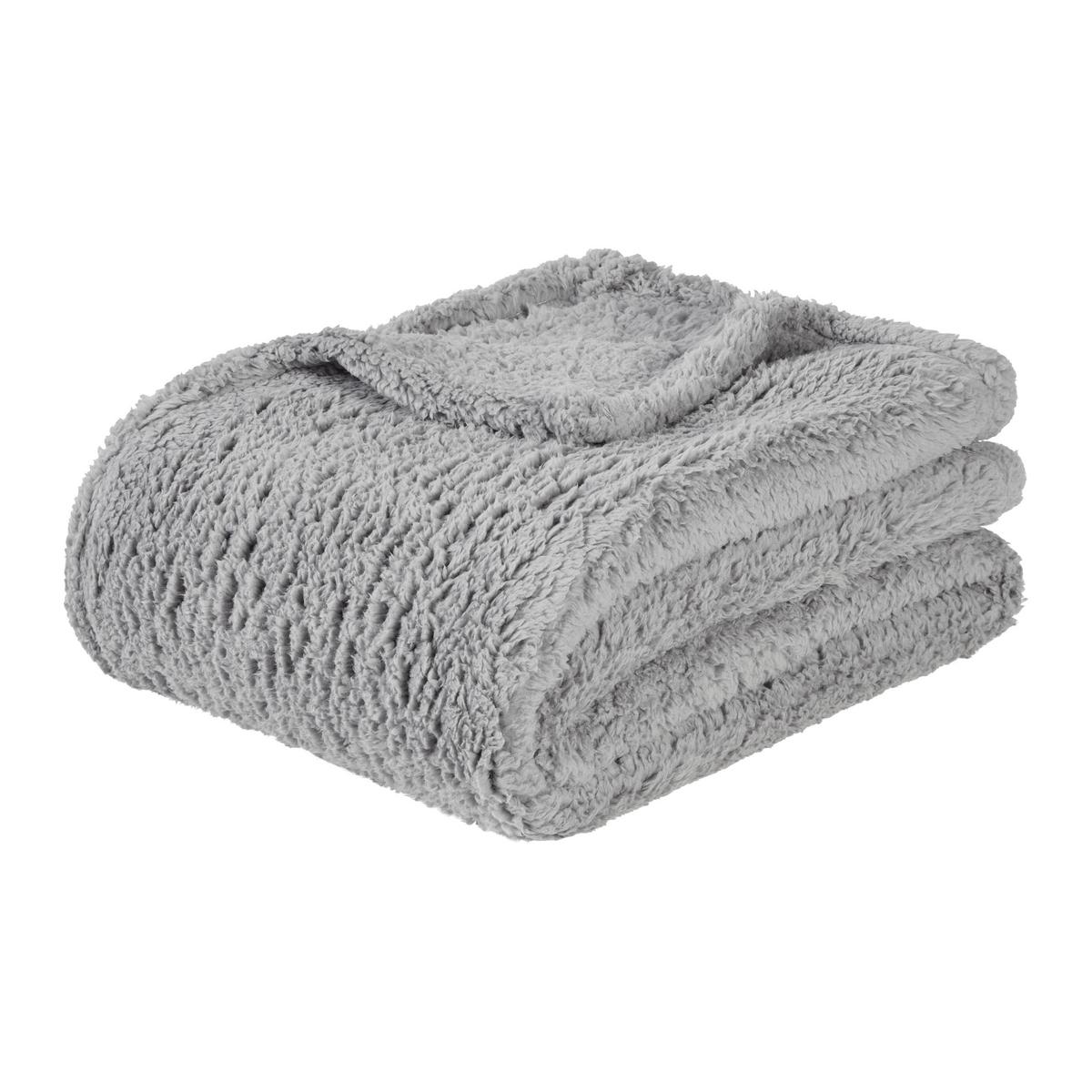 Mäkká deka Teddy, 130/170cm, sivá - sivá, Modern, textil (130/170cm) - Moderano