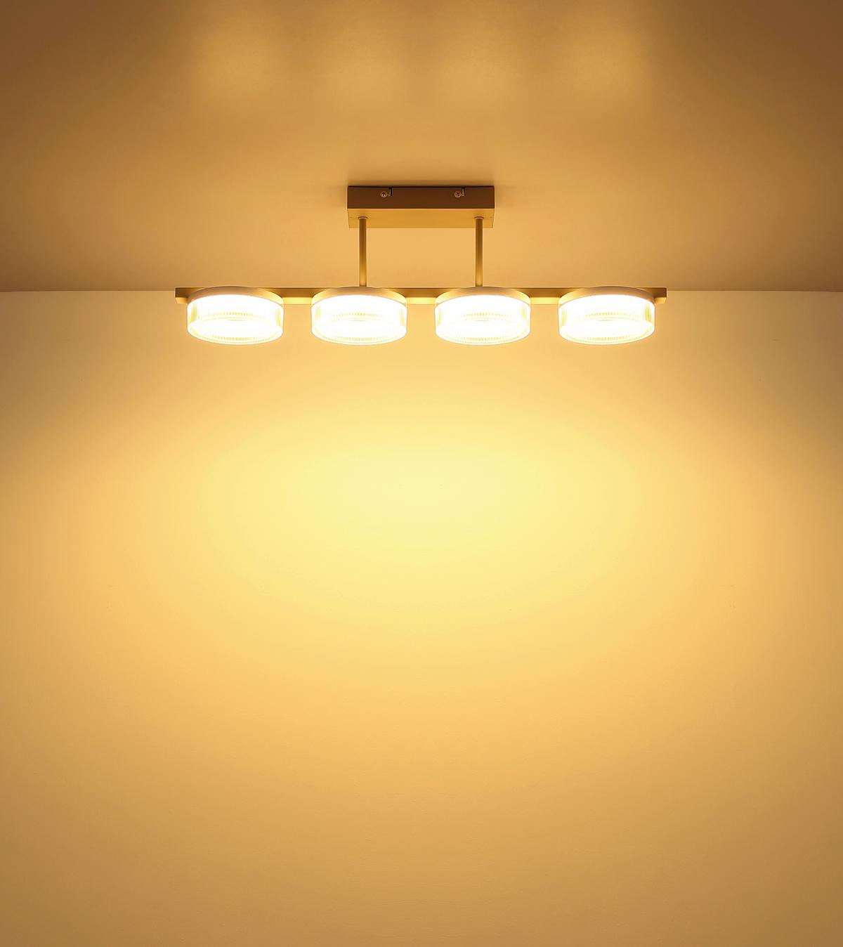 LED-Deckenleuchte 3000k, 1600lm - Sandfarben/Transparent, Design, Kunststoff/Metall (67/13/19,5cm) - Globo