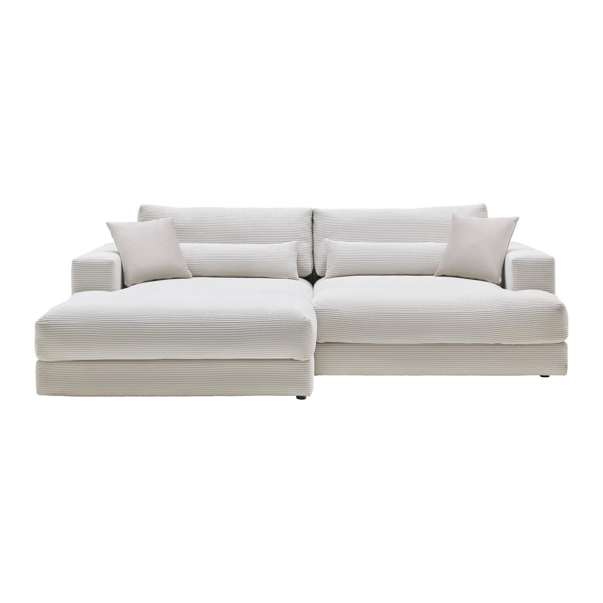 Rohová sedačka FABIONA, ľavá, béžový menčester / béžová - čierna/béžová, Modern, drevo/plast (268/194cm) - Premium Living