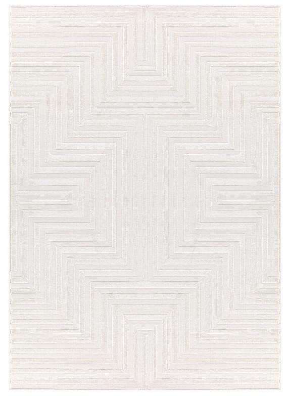 Dizajnový Koberec 120x170 Cm Nízky Vlas - Krémový - krémová, Design, textil (120/170cm)