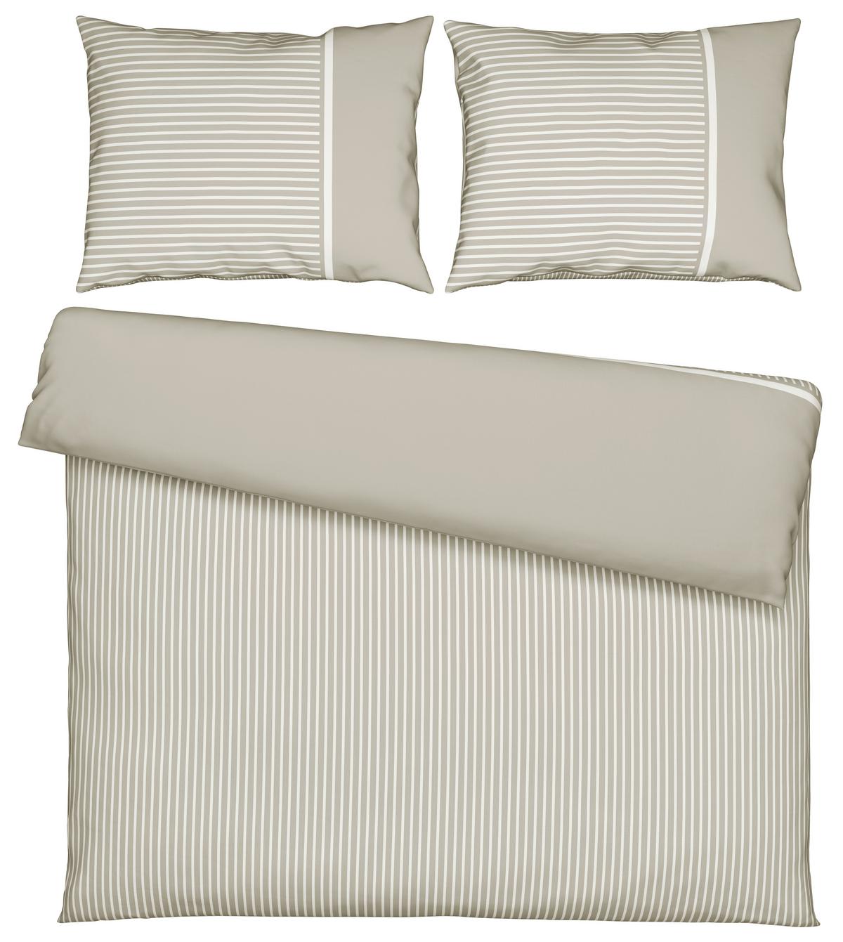 Bettwäsche Johannes XXL Hellbraun ca. 200x220cm - světle hnědá, Konvenční, textil (200/220cm) - Mömax