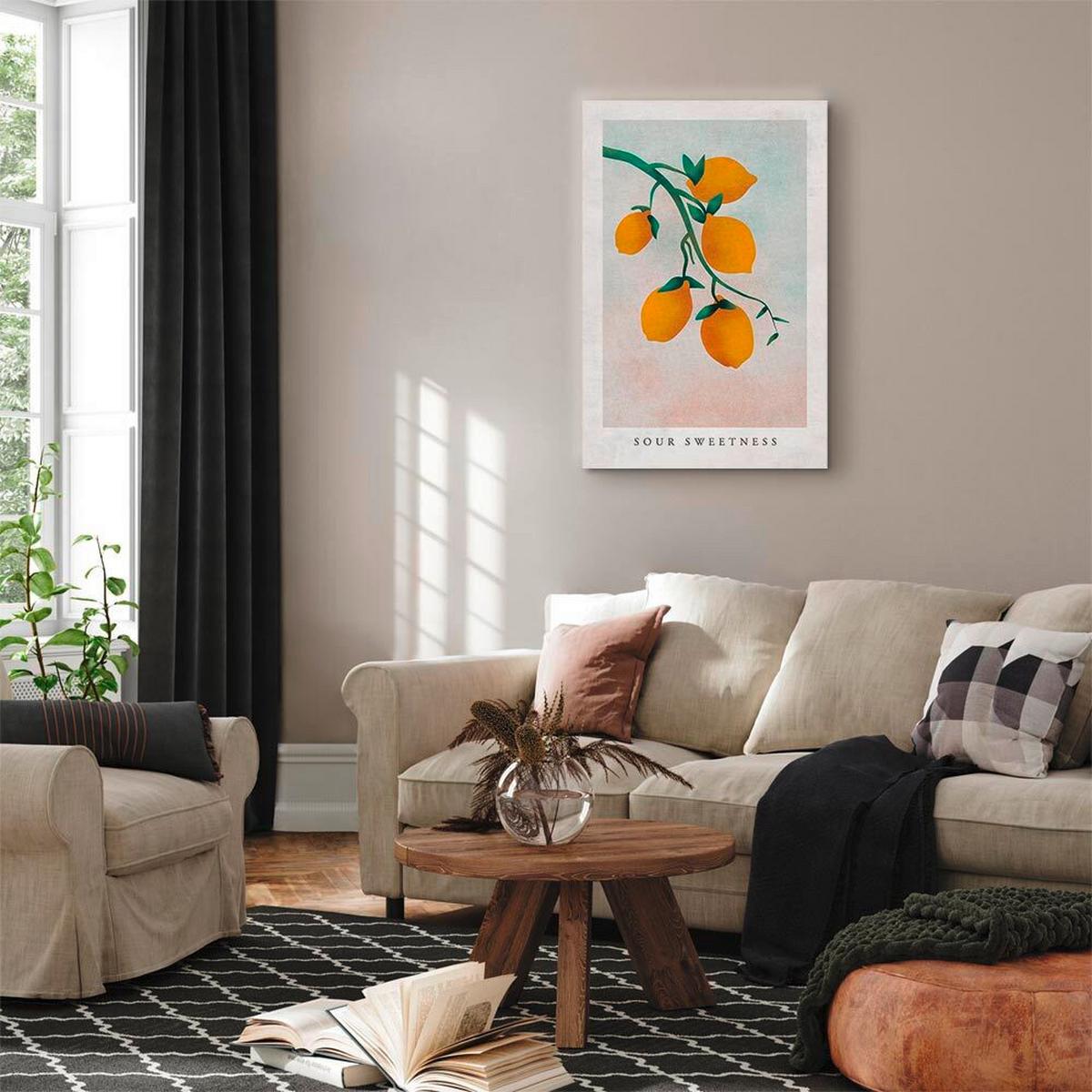 Leinwandbild Gelb Weiß B: 40 Cm - Gelb/Weiß, Basics, Holzwerkstoff/Textil (40/60/1.2cm) - artgeist