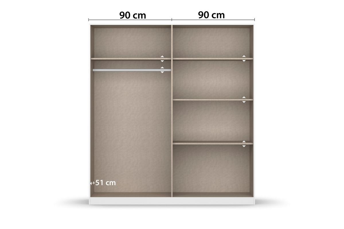 Skriňa s otočnými dverami dub Artisan/sivá 181cm - sivá/chrómová, Modern, kompozitné drevo/plast (181/197/54cm) - Rauch Möbel